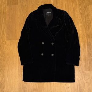 Madewell Black Velvet Blazer